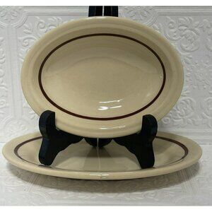2 Oval BUFFALO Cafe CHINA Bowl And Platter OVAL DESERT BOWL And Plate